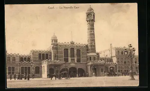 AK Gand, La Nouvelle Gare, Bahnhof