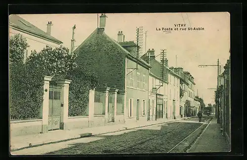 AK Vitry, La Poste et rue St-Aubin