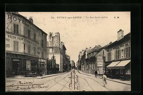 AK Vitry-sur-Seine, La Rue Saint-Aubin