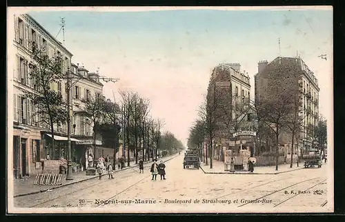 AK Nogent-sur-Marne, Boulevard de Strasbourg et Grande-Rue