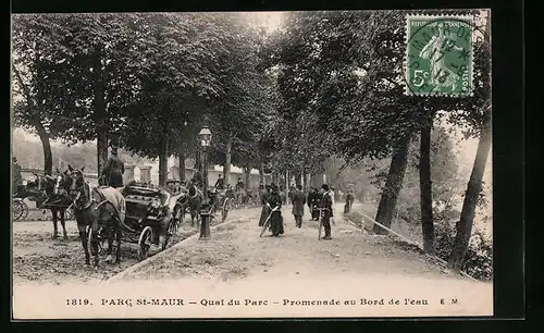 AK Parc-St-Maur, Quai de Parc, Promenade au Bord de l`eau