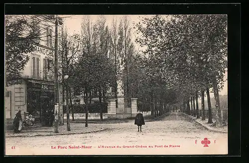 AK Le-Parc-Saint-Maur, L`Àvenue du Grande-Chêne au Pont de Pierre