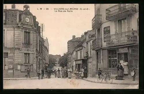 AK Villiers-sur-Marne, La Rue de Paris