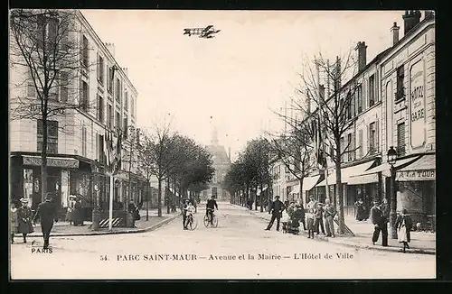 AK Parc Saint-Maur, Avenue et la Mairie, L`Hôtel de Ville