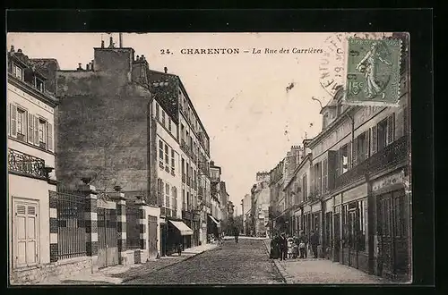 AK Charenton, La Rue des Carrières