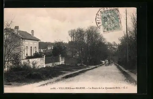 AK Villiers-sur-Marne, La Route de la Queue-en-Brie