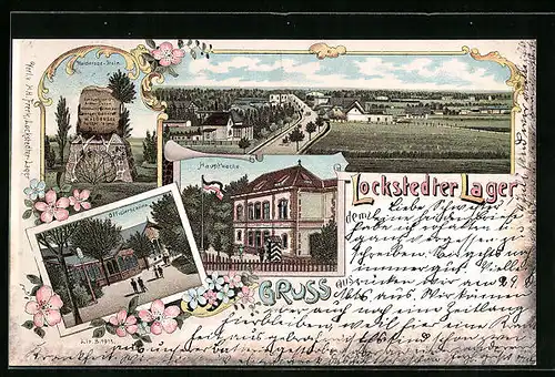 Lithographie Lockstedt, Lager, Hauptwache, Offizierscasino