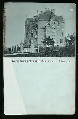Mondschein-AK Mühlhausen / Thür., Kgl. Seminar
