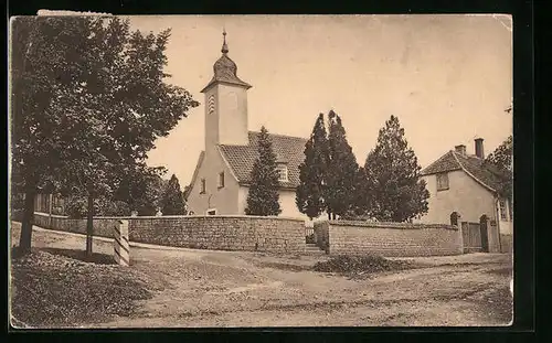 AK Rhoda, Kirche, Strassenpartie