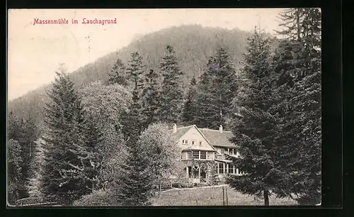AK Tabarz, Gasthaus Massenmühle im Lauchagrund