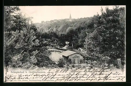 AK Oerlinghausen, Ortsansicht, Schopkebad