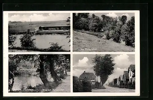 AK Krempe /Holstein, Badeanstalt, Am Burggraben, Neuenbrookerstrasse