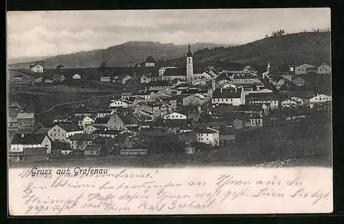 AK Grafenau, Panorama mit Kirche