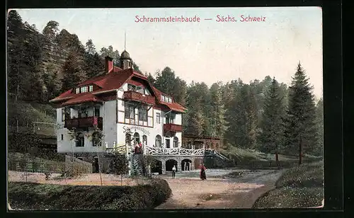 AK Bad Schandau, Gasthof Schrammsteinbaude