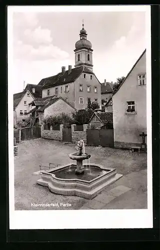 AK Kleinrinderfeld, Kirche und Brunnen