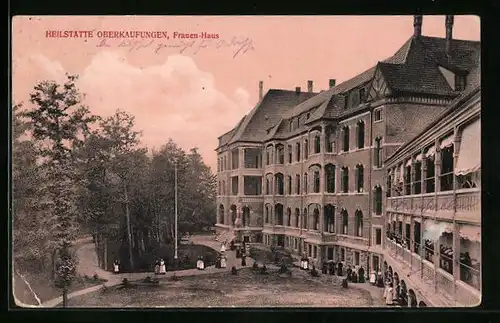 AK Oberkaufungen, Heilstätte, Frauen-Haus mit Park