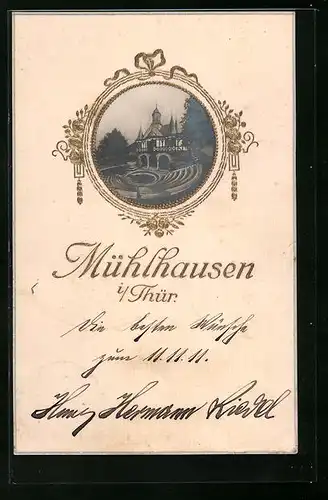 AK Mühlhausen i. Thüringen, Popperode-Quelle, Passepartout