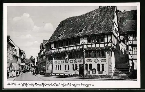 AK Stolberg / Harz, Rathaus mit Gasthaus Ratskeller