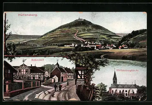 AK Hülfensberg, Panorama mit Bebendorf und Kirche