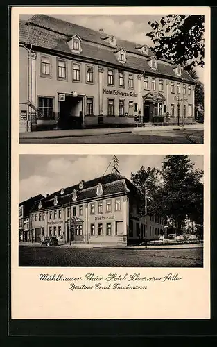 AK Mühlhausen / Thür., Hotel schwarzer Adler