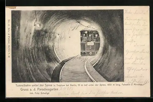 AK Treptow, Tunnelbahn unter der Spree, U-Bahn