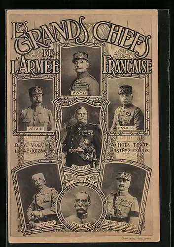 AK Les Grands Chefs de L`Armee Francaise, Heerführer