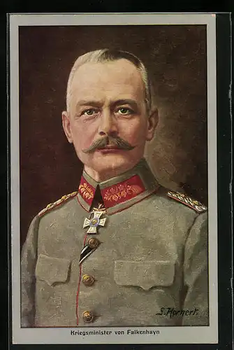 Künstler-AK Heerführer Kriegsminister von Falkenhayn