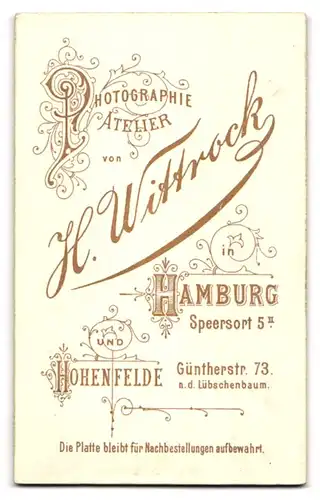 Fotografie H. Wittrock, Hamburg, Speersort 5, Portrait bildschönes Fräulein mit eleganter Halskette