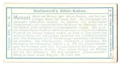 Sammelbild Stollwerck Schokolade, Gruppe 450, No. II., Maler Adolf von Menzel