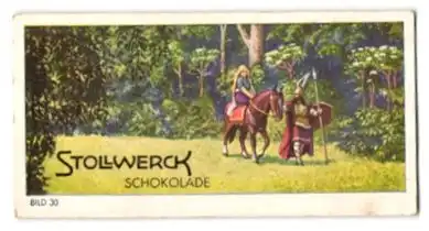 Sammelbild Stollwerck Schokolade, Serie: Der deutsche Rhein, Bild 30, Worms, Walthari und Hildegrunde
