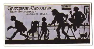 Sammelbild Gartmann Schokolade, Serie 317, Bild 4, Bei den Handwerkern, beim Schneider