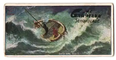 Sammelbild Gartmann Schokolade, Serie 496, Bild 3, Fischerleben, Sturm auf See