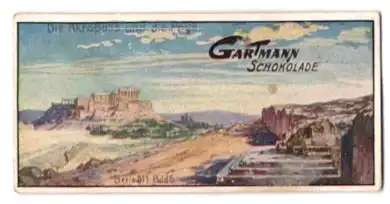 Sammelbild Gartmann Schokolade, Serie 511, Bild 6, Athener Bauwerke, die Akropolis und die Pnyx
