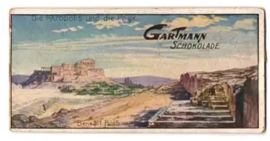 Sammelbild Gartmann Schokolade, Serie 511, Bild 6, Athener Bauwerke, die Akropolis und die Pnyx