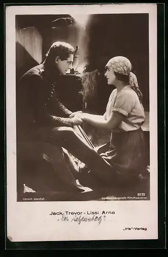 AK Schauspielerin Lissi Arna & Schauspieler Jack Trevor in einer vertrauten Filmszene