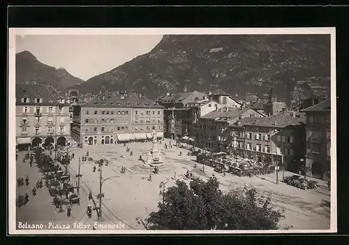 AK Bolzano, Piazza Vitt. Emanuele, Tramway, Strassenbahn