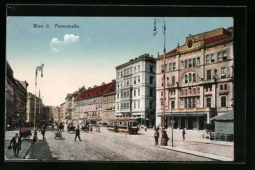 AK Wien, Strassenbahnverkehr auf dem Praterstern