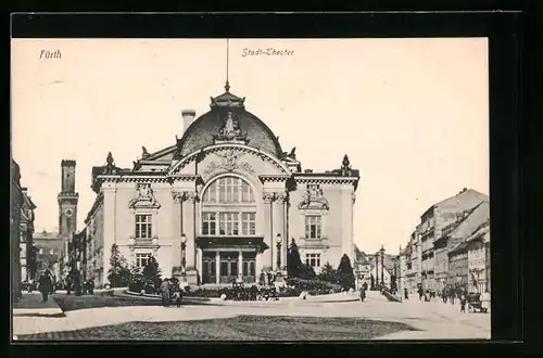 AK Fürth, Blick zu Stadt-Theater