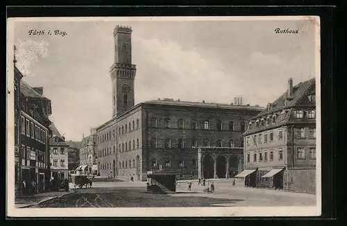 AK Fürth i. B., Partie am Rathaus