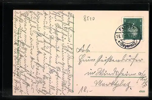 AK Fürth i. B., Partie am Rathaus