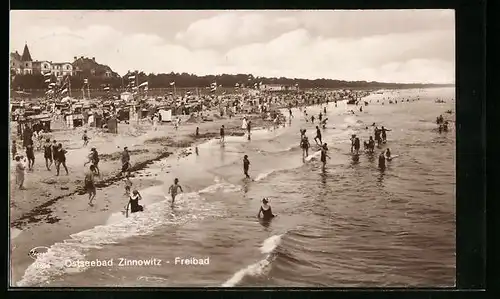 AK Zinnowitz, Strandleben am Freibad