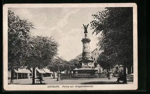 AK Siegburg, Partie am Kriegerdenkmal