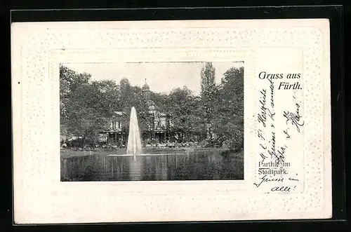 AK Fürth i. B., Partie im Stadtpark