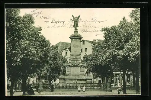 AK Siegburg, am Denkmal