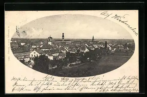 AK Fürth i. B., Panoramablick aus der Vogelschau