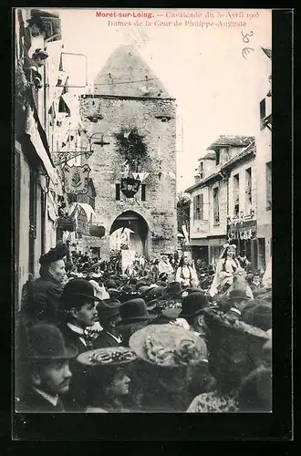 AK Moret-sur-Loing, Cavalcade du 30 Avril 1905, Dames de la Cour de Philippe-Auguste