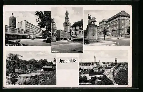 AK Oppeln, Rathaus, Regierung, Tierpark Bolko & Reichsbahn-Direktion