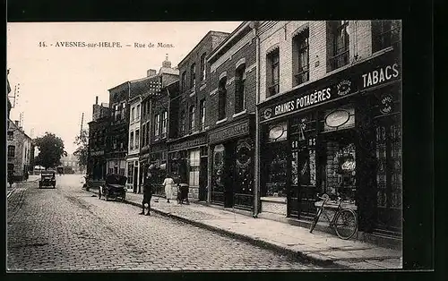 AK Avesnes-sur-Helpe, Rue de Mons