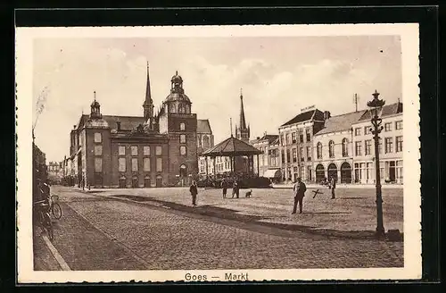 AK Goes, Markt mit Hotel