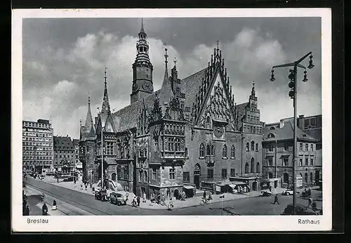 AK Breslau, Blick zum Rathaus